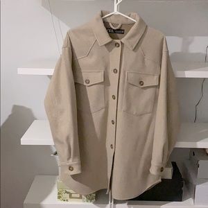 Zara belted oversized overshirt shacket